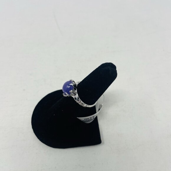 Karis Collection Burmese Purple Jade Size 7 Platinum Bond Brass Ring 4.70ct 5004 - Picture 3 of 7